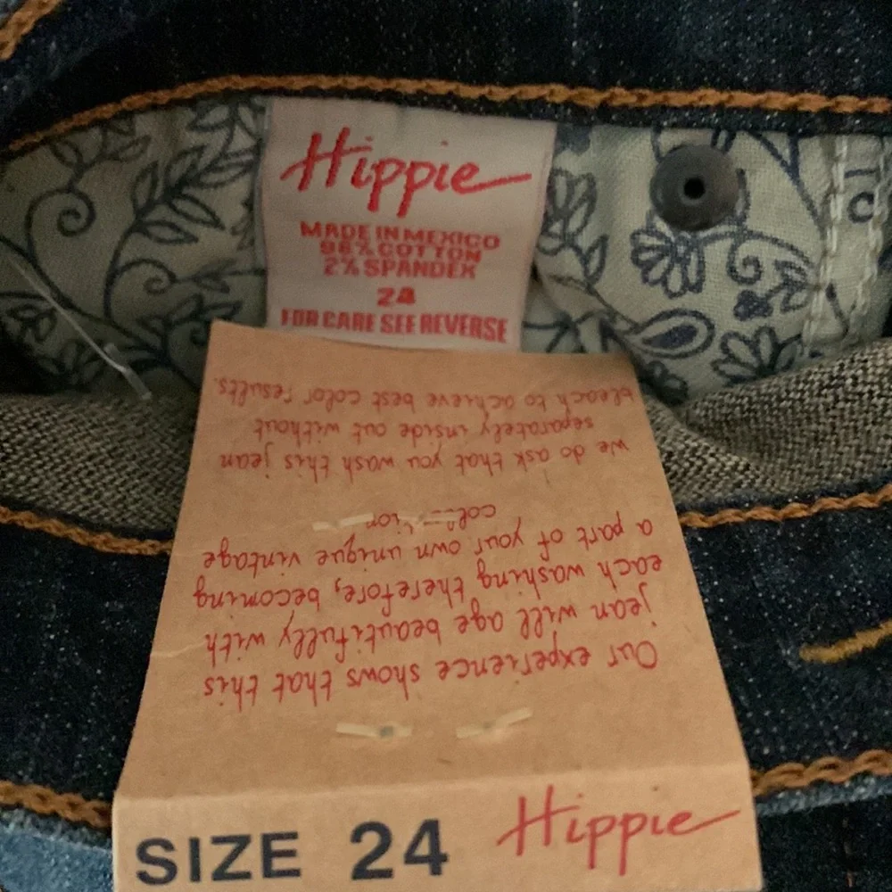 Hippie jeans sz 24” waist, never worn, vintage stone washed - Picture 4 of 6